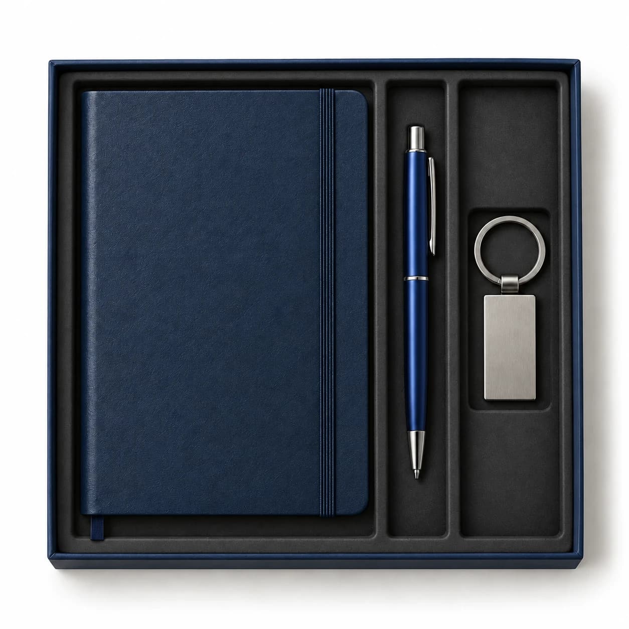 Pack libreta, bolígrafo y llavero