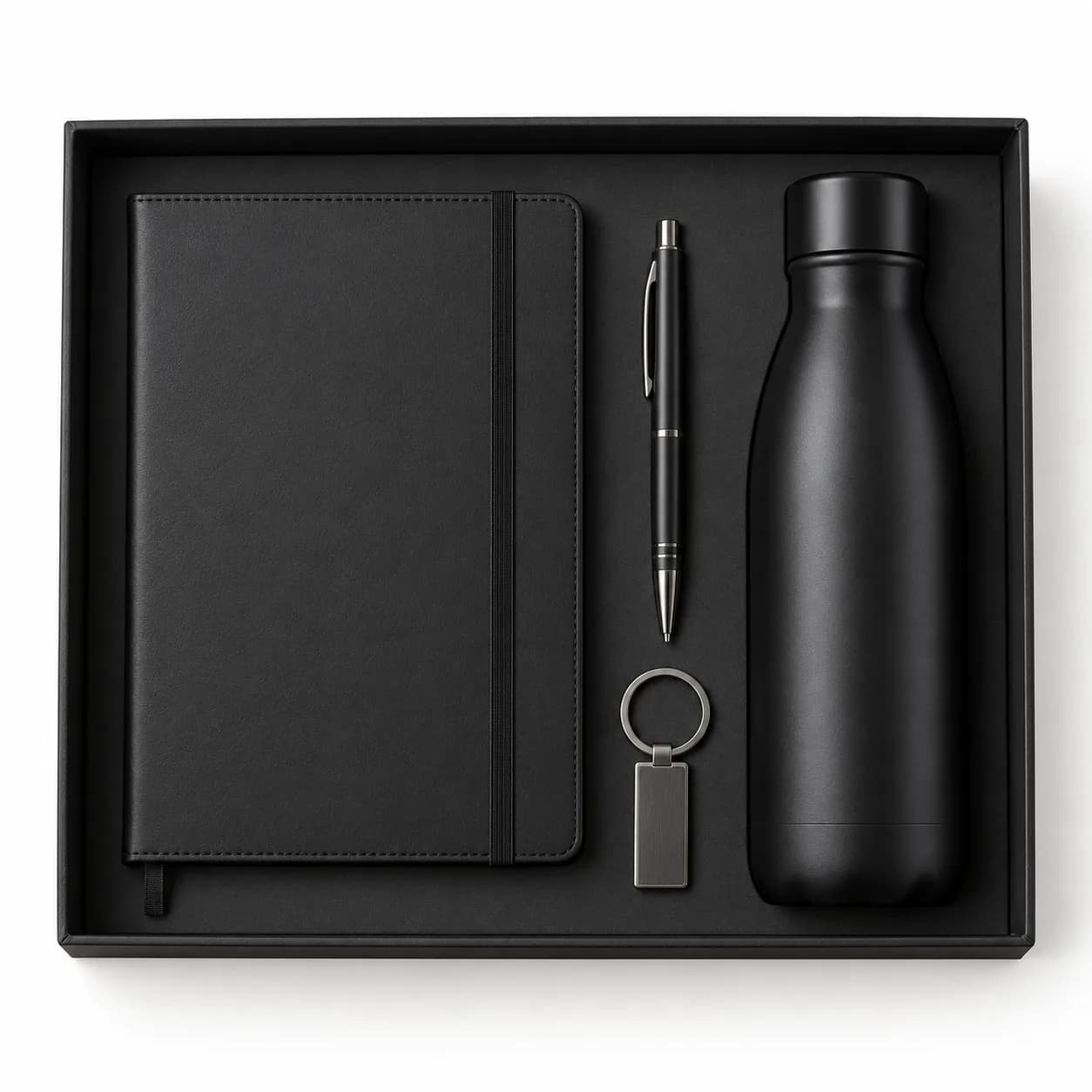 Pack libreta, bolígrafo, llavero y botella – imagen 1