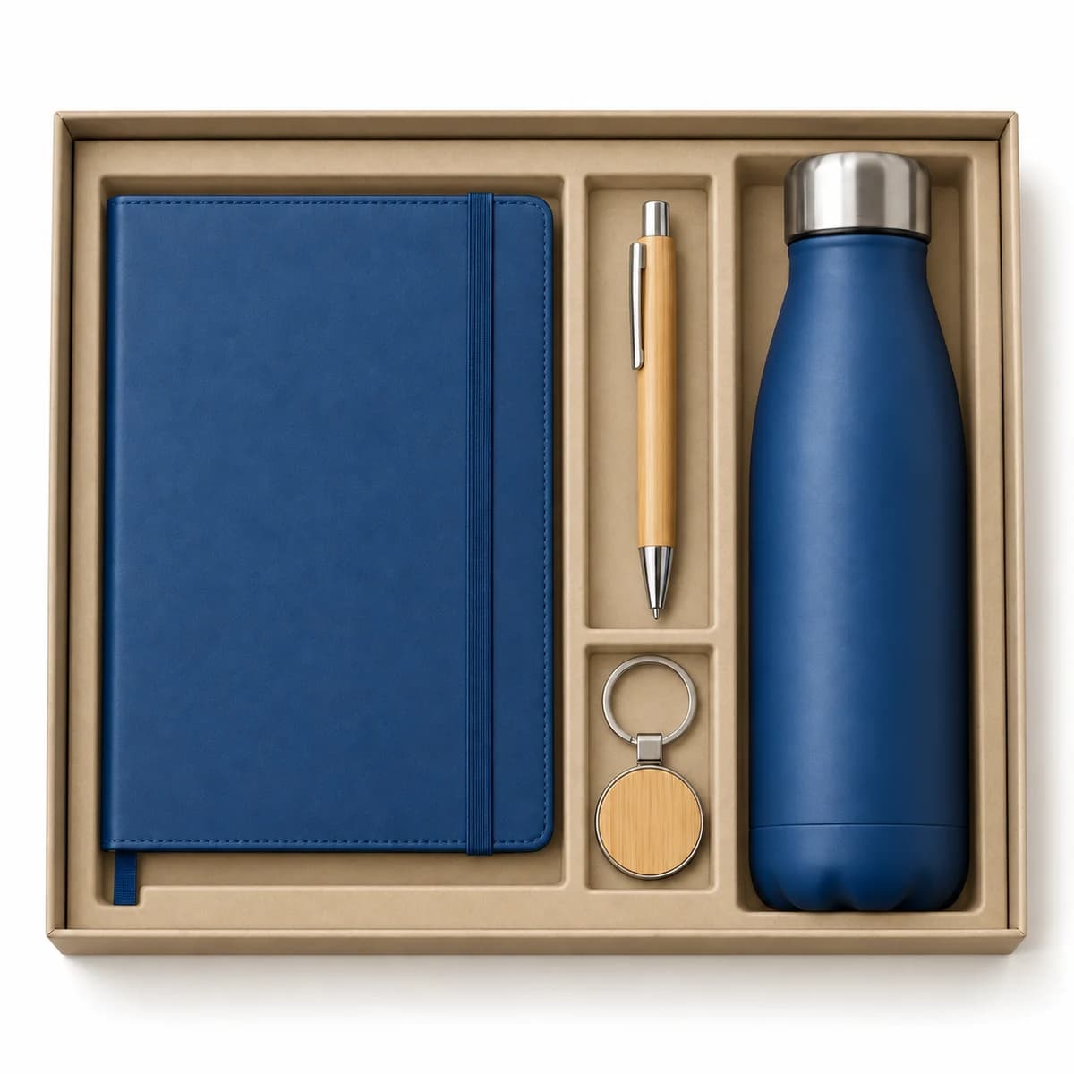 Pack azul con detalles de madera