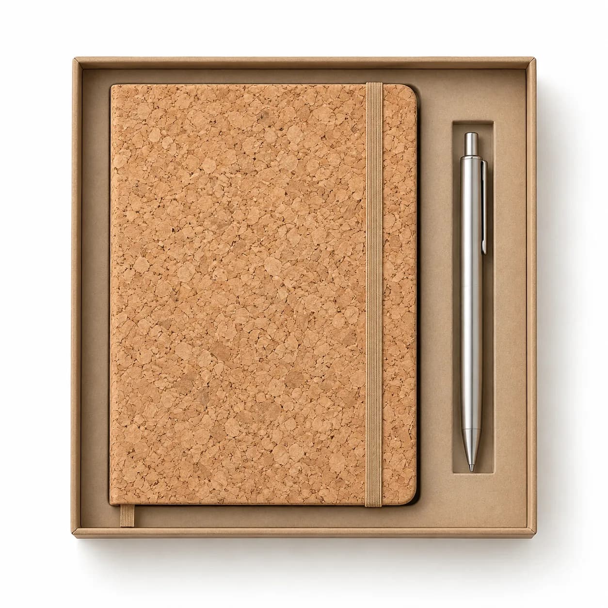 Dúo libreta de corcho y bolígrafo