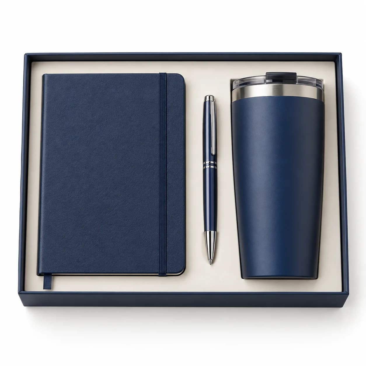 Pack libreta, bolígrafo y vaso térmico